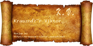 Krasznár Viktor névjegykártya